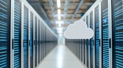 Cloud computing data center operations server room digital technology modern environment