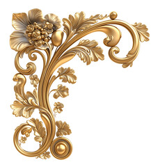 Corner set floral graphic element isolated on transparent background.