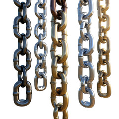 Obraz premium Chain collection golden decor shiny isolated on transparent background