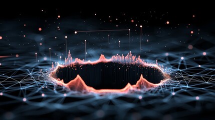 Visualizing data dynamics 3d graphics of a black hole in digital space