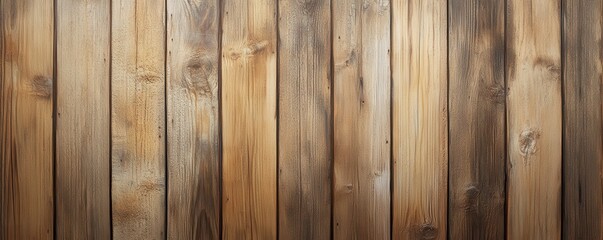 Obraz premium A close-up view of a rustic wooden wall showcasing rich brown stains and intricate grain patterns.