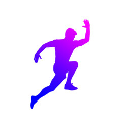 athlete runner silhouette on white background