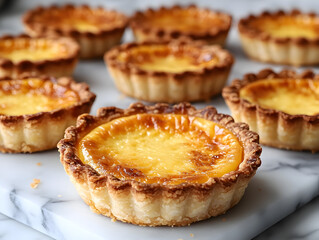A silky Chinese egg tart with a flaky crust and golden custard filling.