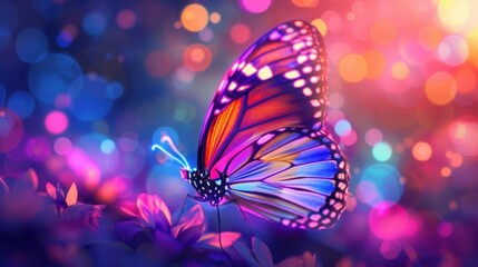 Colorful Butterfly in a Dreamy Background