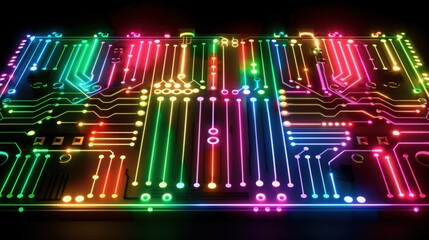 Obraz premium Vibrant LED Circuit Board Design