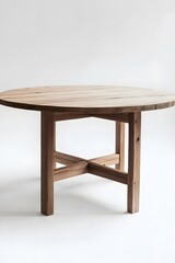 Fototapeta premium Rustic Round Wooden Dining Table Minimalist Design