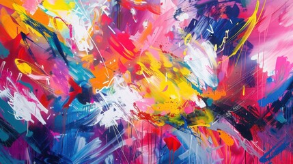 Vibrant Abstract Art with Bold Colors and Dynamic Shapes