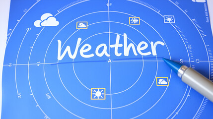 Word writing text Weather Icons. Business photo showcasing Plotted on a synoptic chart used for weather forecasting