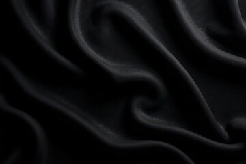 Fototapeta premium Deep black velvet backdrop, rich texture, elegant sheen, fabric, setting