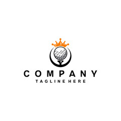 Golf and crown logo vector