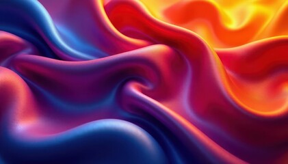 Obraz premium Deep rich color satin, lustrous folds and ripples , abstract, glossy