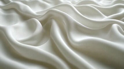 Fototapeta premium Smooth white silk fabric draped, studio shot, background is plain