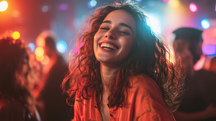 Dancing Woman at Nightclub Party Scene 