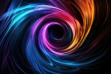 Obraz premium Abstract digital fractal storm, AI-generated swirling energy waves, futuristic cyber aesthetic