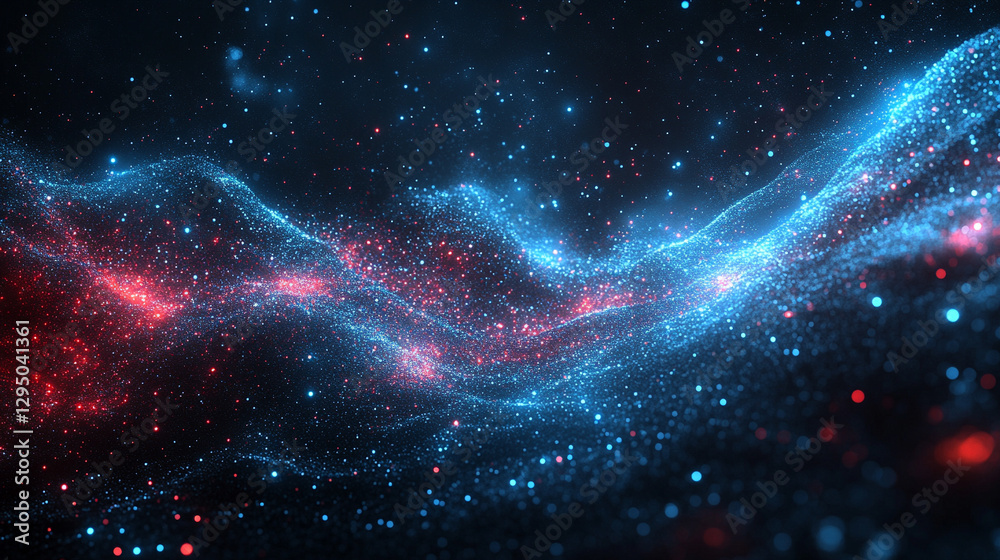 Wall mural abstract big data visualization in cyberspace with digital circles and random web fragments, represe