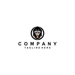 Angry gorilla head logo vector