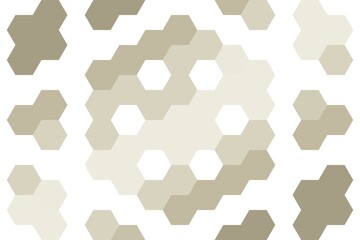 Hexagonal gradient pattern in soft brown and beige with an abstract hexagon design. Modern geometric concept