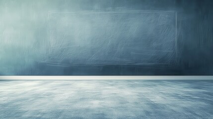 A large blackboard mounted on the wall features a sleek white frame, enhancing its modern aesthetic appeal.