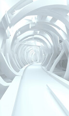 Fototapeta premium Modern minimalist futuristic architectural space square platform with a strong sense of technology, suitable as a commercial advertising background.