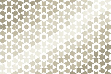 Abstract symmetric triangle and hexagon design in soft brown and beige. Modern geometric concept