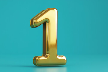 Gold number 1 isolated
