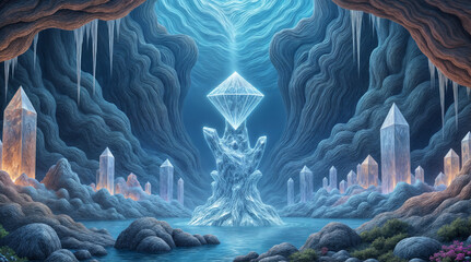 Fototapeta premium cave, crystal, gem