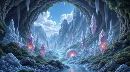 Fototapeta premium cave, crystal, gem