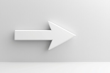 Huge white arrow symbolizing trends isolated on a white grey background