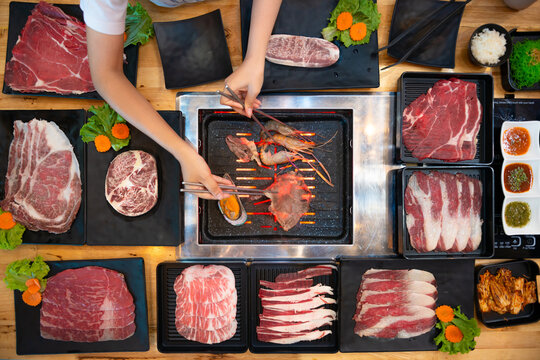 Fresh set for Japanese-style BBQ and Shabu Shabu, perfect for menu creations