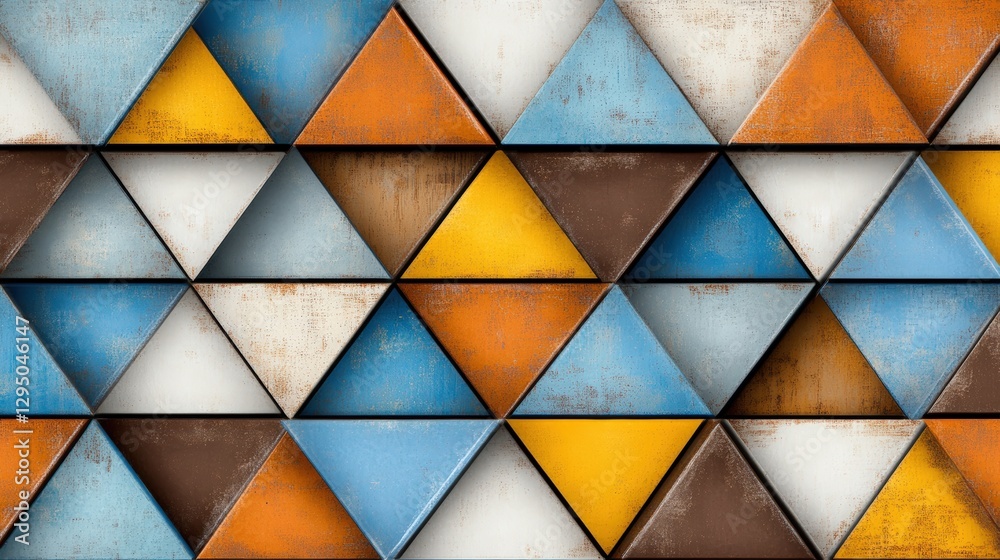 Aufkleber pattern of colorful triangles on a background with abstract design elements and shapes