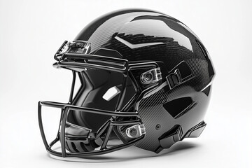 Naklejka premium Black American football helmet isolated on a white background