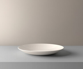 Empty white plate isolated