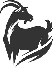 Goat looking back over its shoulder animal vector silhouette