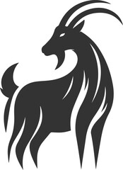 Goat looking back over its shoulder animal vector silhouette