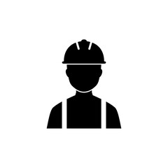 Silhouette icon of factory or industrial worker