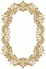 Elegant Ornate Gold Frame with Vintage Baroque Floral Design for Luxury Invitations and Decorative Artwork