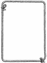 frame Rope Frame with Knot, Nautical Style Border Design
