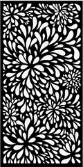 Fototapeta premium Black and White Floral Pattern, Abstract Artistic Flower Design