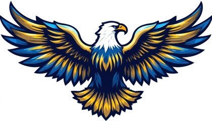 Obraz premium Majestic Eagle with Spread Wings: A Symbol of Freedom and Power