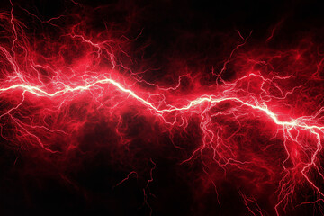 Red electricity isolated on a black background