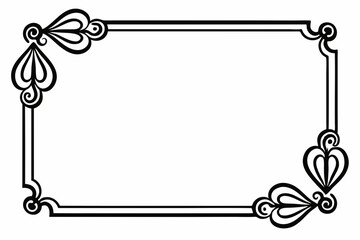 Elegant Black Decorative Frame, Simple Floral Border Design