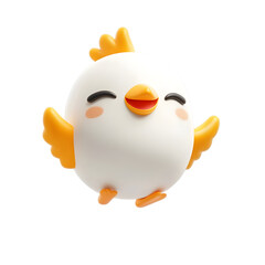 3d chicks on white background