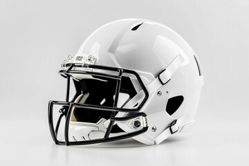 Fototapeta premium White American football helmet isolated on a white background