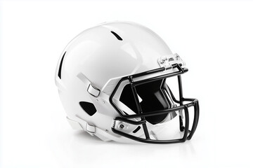 Fototapeta premium White American football helmet isolated on a white background