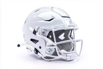 White American football helmet isolated on a white background