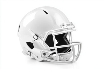White American football helmet isolated on a white background