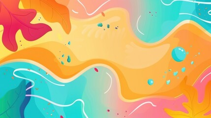 Fototapeta premium Immerse in a Summer - Inspired Vector Visual: Water Splashes and Waves
