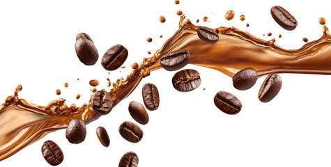 Realistic Coffee Explosion PNG