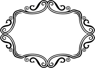 Elegant Swirled Decorative Frame, Classic Vintage Style, Curved Borders