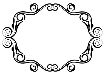 Elegant Swirled Decorative Frame, Classic Vintage Style, Curved Borders
